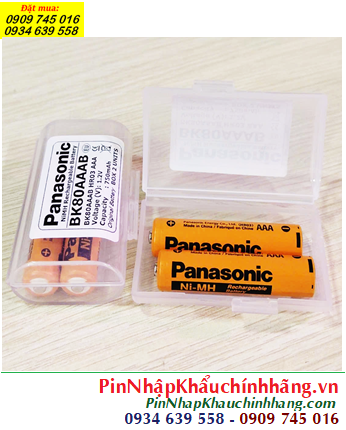 Panasonic BK80AAAB, Pin sạc 1.2v AAA750mAh Panasonic BK80AAAB chính hãng (Box 2viên)